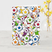 サッカーサッカー誕生日カード カード (黄色い花)