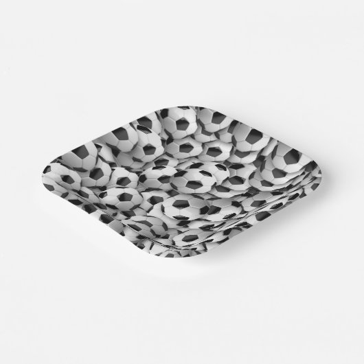 サッカーサッカー誕生日スポーツテーマパターン ペーパープレート (傾斜あり)