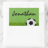サッカーサッカー誕生日パーティーバッグ名 長方形シール (バッグ)