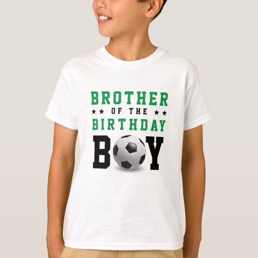 サッカーサッカー誕生日パーティー兄弟姉妹ブラザー Tシャツ (正面)