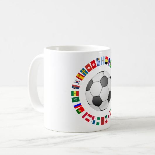 サッカーサッカー2018チームフラグサークル コーヒーマグカップ (正面左)