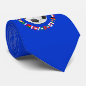 サッカーサッカー2018チームフラグシンボルサークル ネクタイ (ロール)