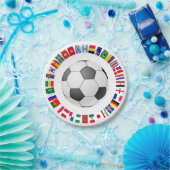 サッカーサッカー2018チームフラグシンボルサークル ペーパープレート (パーティー)