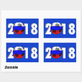サッカーサッカー2018 長方形シール (シート)