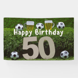 サッカーサッカー50誕生日ボール付き 横断幕