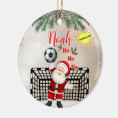 サッカーサンタオーナメントスポーツオーナメント セラミックオーナメント (左)