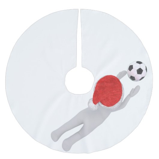 サッカーサンタクロースのクリスマスツリースカート ブラッシュドポリエステルツリースカート (正面)