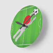 サッカーサンタ ラウンド壁時計 (傾斜)