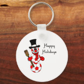 サッカーシック雪だるまハッピーホリデイズ キーホルダー (正面)