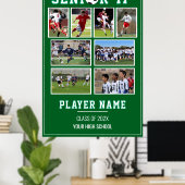 サッカーシニアの夜 写真コラージュの思い出 ポスター (ホームオフィス)
