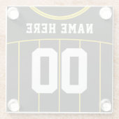 サッカーシャツの名前と番号のカスタム ガラスコースター (裏面)