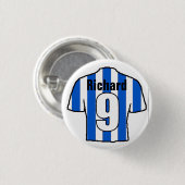 サッカーシャツデザイン。サッカーファンボタンバッジ 缶バッジ (正面&裏面)