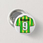 サッカーシャツデザイン。サッカーファン 缶バッジ (正面&裏面)