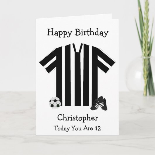サッカーシャツデザイン パーソナライズされた カード (正面)