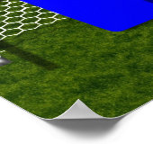 サッカーシャツブルーポスタパーソナライズされたー ポスター (角)