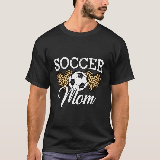 サッカーシャツママ母ヒョウ母 Tシャツ (正面)