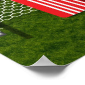 サッカーシャツレッドポスタパーソナライズされたー ポスター (角)