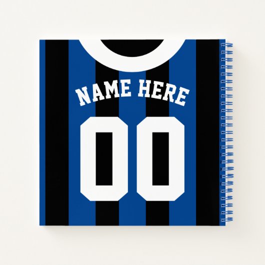 サッカーシャツ名前をカスタムする&ナンバー ノートブック (裏面)