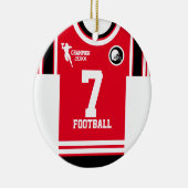 サッカーシャンジャージーレッドホワイトブラックオーナメント セラミックオーナメント (右)
