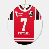 サッカーシャンジャージーレッドホワイトブラックオーナメント セラミックオーナメント (左)