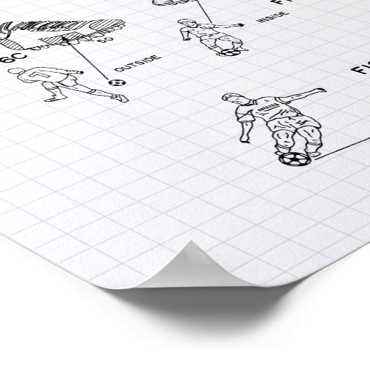 サッカーシューズ1993パテントアート – 並んだピーパー ポスター (角)