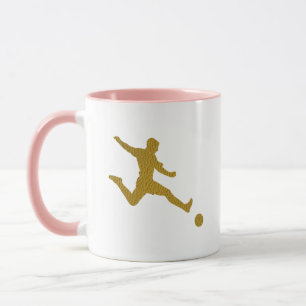サッカーシューティング ゴールデンクールレザールック マグカップ