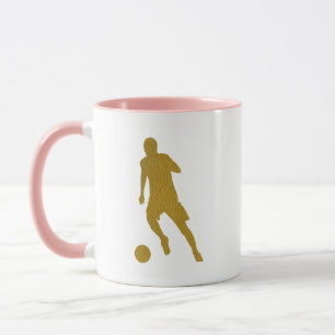 サッカーシューティング ゴールデンクールレザールック マグカップ