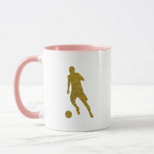 サッカーシューティング 金ゴールドクールグリッターの外観 マグカップ