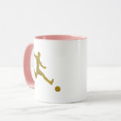 サッカーシューティング |金ゴールドクールグリッターの外観 マグカップ (正面左)