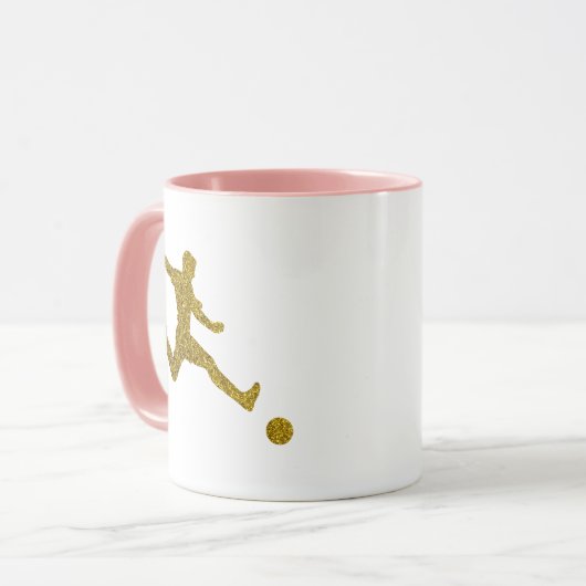 サッカーシューティング |金ゴールドクールグリッターの外観 マグカップ (正面左)