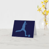 サッカーシルエットノートカード カード (黄色い花)
