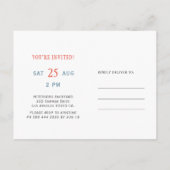 サッカーシンプルの誕生日5歳の男の子スポーツパーティー 案内ポストカード (裏面)