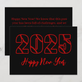 サッカーシンプルスタイルハッピーニューイヤーカード2025 シーズンカード (正面/裏面)