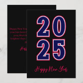 サッカーシンプルスタイルハッピーニューイヤーカード2025 シーズンカード (正面/裏面)