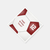 サッカーシンプルボール女の子の男の子の誕生日マルーン スタンダードカクテルナプキン