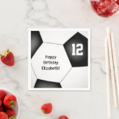 サッカーシンプルボール女の子男の子の誕生日 スタンダードカクテルナプキン (インサイチュ)