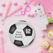 サッカーシンプルボール女子ボーイズ誕生日パーティー ペーパープレート (パーティー)