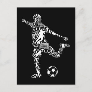 サッカーシンボルスカウラーサッカー選手 ポストカード