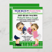 サッカージェンダーがシャワーを明らかにする招待状 招待状 (正面/裏面)