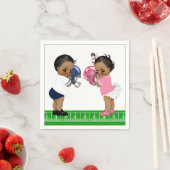 サッカージェンダーが赤ちゃんシャワー紙ナプキンを明らかにする スタンダードカクテルナプキン (インサイチュ)