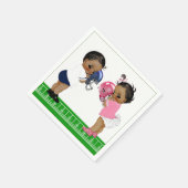 サッカージェンダーが赤ちゃんシャワー紙ナプキンを明らかにする スタンダードカクテルナプキン (角)