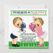 サッカージェンダーの表示ベビーシャワー招待状 招待状 (正面)