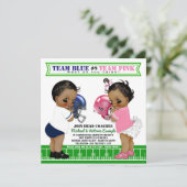 サッカージェンダーの表示ベビーシャワー招待状 招待状 (スタンド正面)