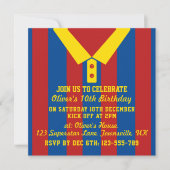 サッカージャージーのテーマのパーティーはテンプレートを誘います 招待状 (正面)