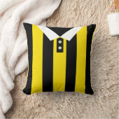 サッカージャージーの名前&ナンバーブラック&イエロー クッション (ブランケット)