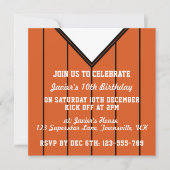 サッカージャージーをテーマにしたパーティー招待状テンプレート 招待状 (正面)