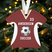 サッカージャージースポーツチーム制服マルーン オーナメント