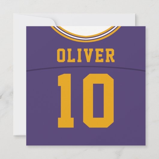 サッカージャージーテーマパーティー招待状テンプレート 招待状 (裏面)