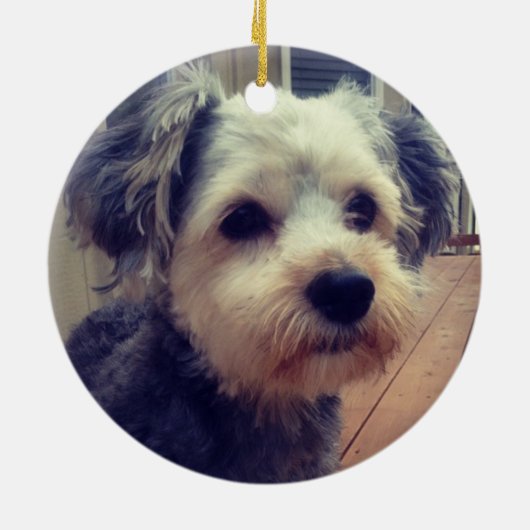 サッカージャージーネイビーストライプブルー金ゴールド名番号 セラミックオーナメント (裏面)