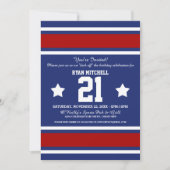 サッカージャージーブルー|赤パーティの招待状 招待状 (正面)